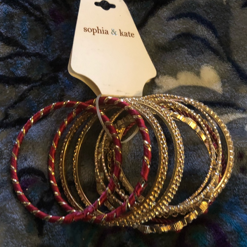 New "Sophia & Kate" Sexii Gold and Red Bangles Set